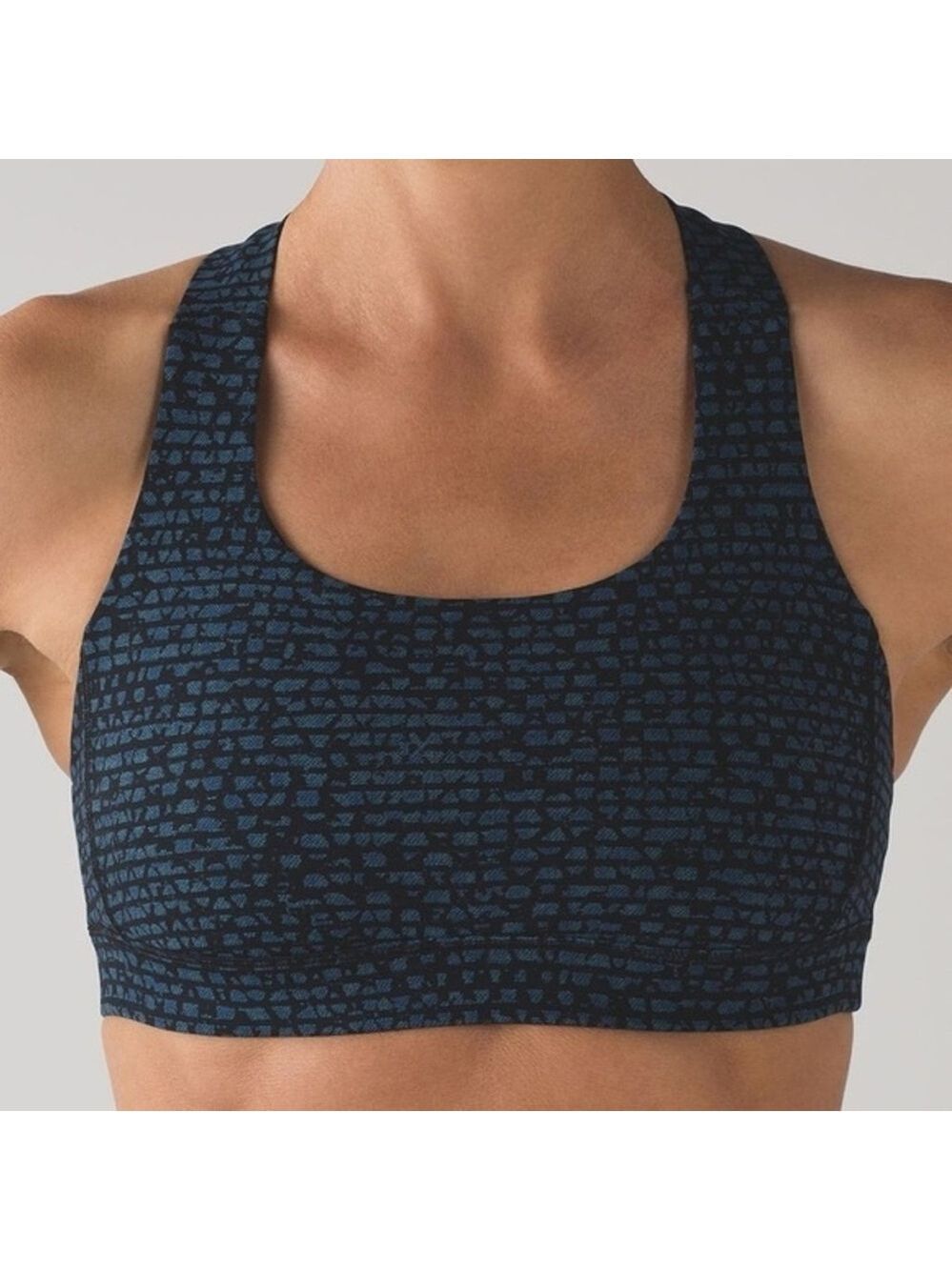 Lululemon Fast Lane Bra Shatter Weave Desert Teal